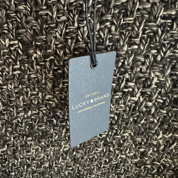 Lucky Brand Mens Crew Neck Pullover Cross Marl Stitch Knit Sweater Grey Size XL - Picture 7 of 7